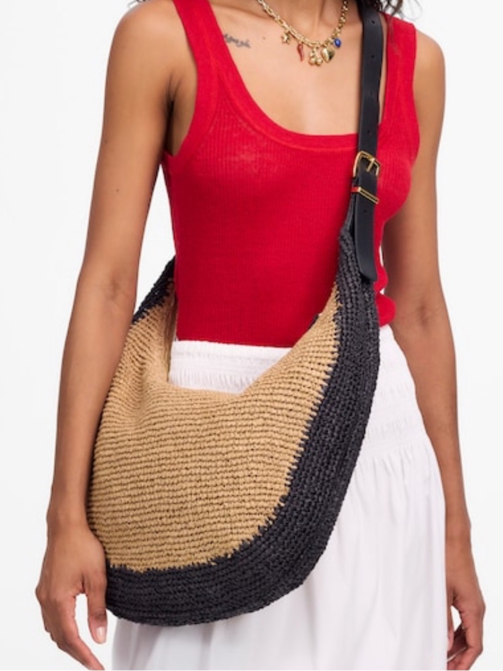 NWT Madewell The Essential Curve Woven Shoulder/ Crossbody Bag